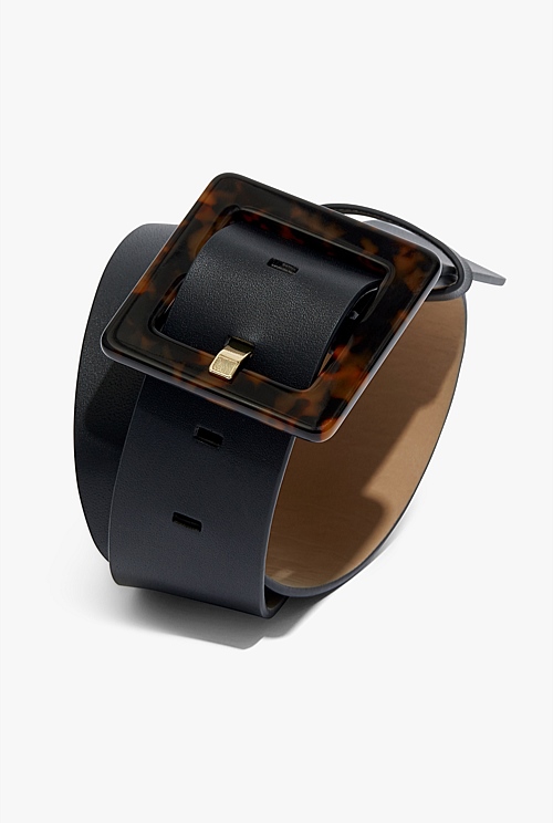 Black Square Buckle Belt - Belts | Country Road