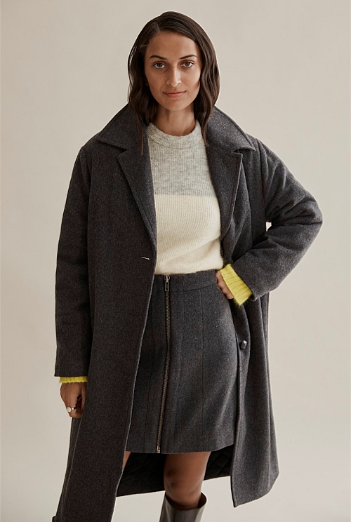 Charcoal Wool Felt Jacket Jackets & Coats Country Road