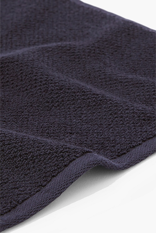 Navy Calo Australian Cotton Bath Mat Organically Grown or Recycled