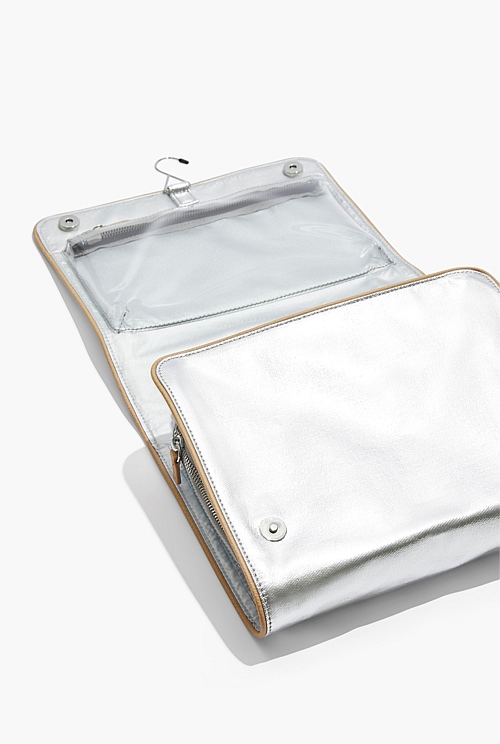 Silver Metallic Roll Up Cosmetic Bag Bags Country Road