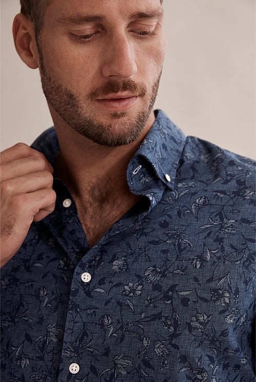 Indigo Regular Indigo Floral Shirt - Casual Shirts | Country Road