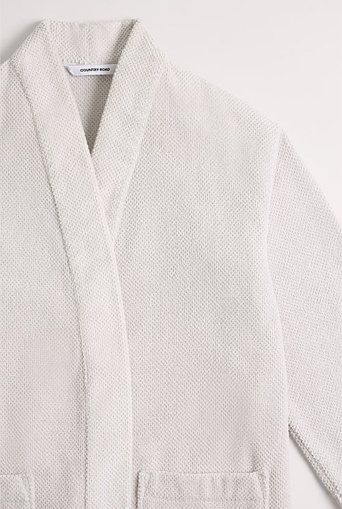 Pale Grey Calo Australian Cotton Bath Robe Sleepwear Country Road