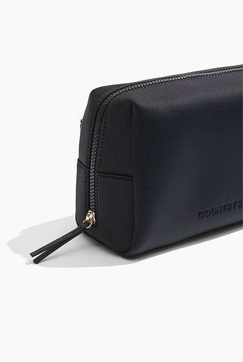 Black Rectangle Zip Neoprene Cosmetic Bag Bags Country Road