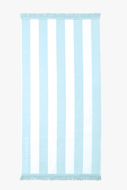 Mist Blue Australian Cotton Beau Beach Towel Beach Towels Country Road